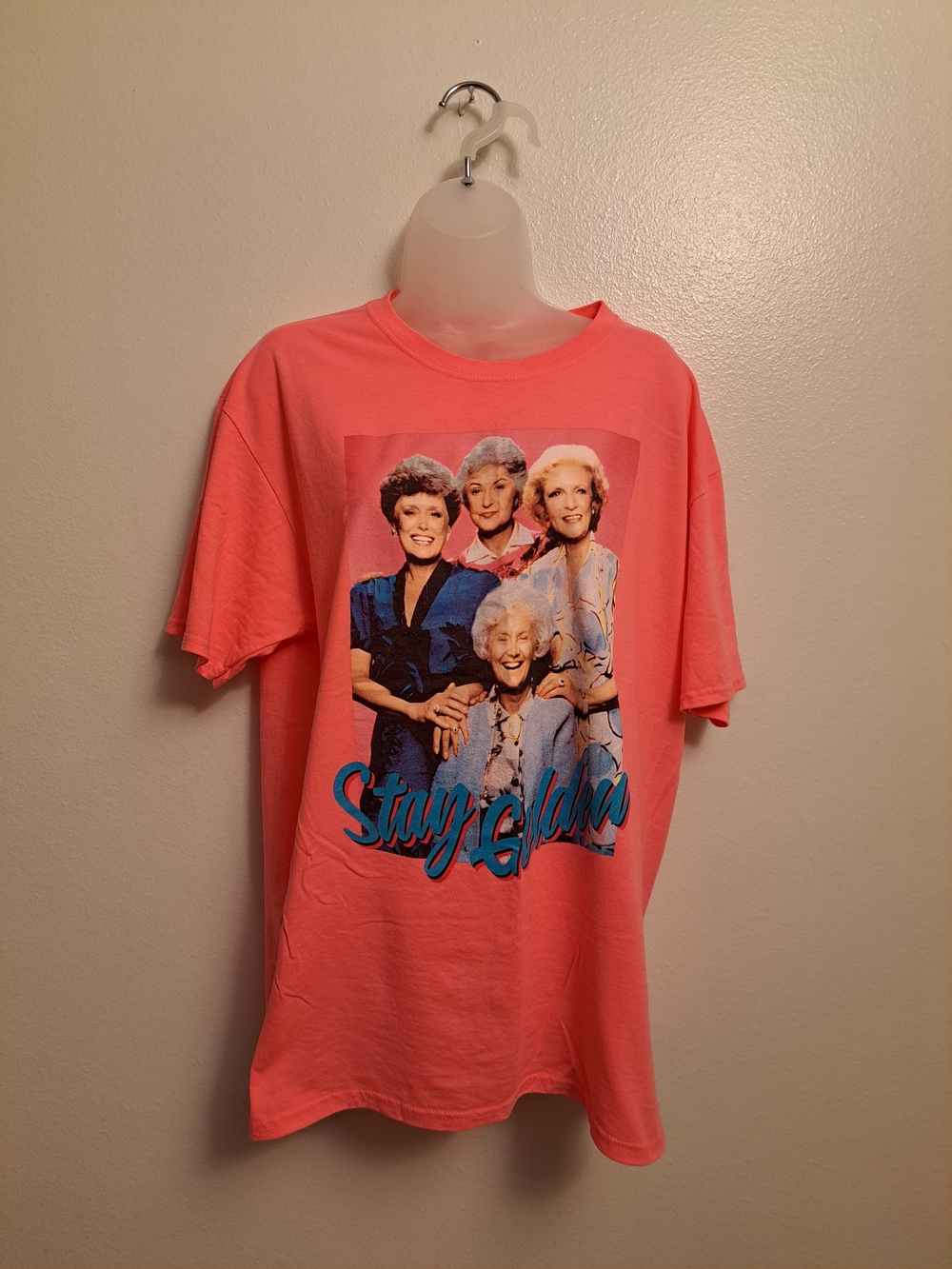The Golden,Girls Coral Pink 'Stay Golden' Graphic Short Sleeve Tee